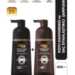 Black ve Brown Hair Anında Etkili Siyah ve Kahve Şampuan Boya 2'li Paket 350ml+350ml